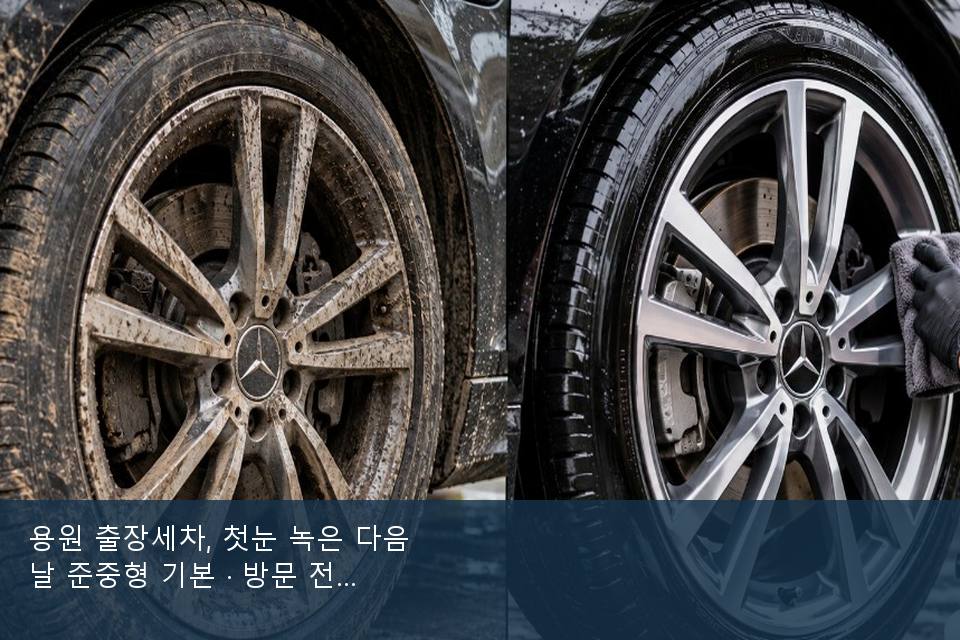 용원 출장세차, 첫눈 녹은 다음 날 준중형 기본 · 방문 전에 확인한 것